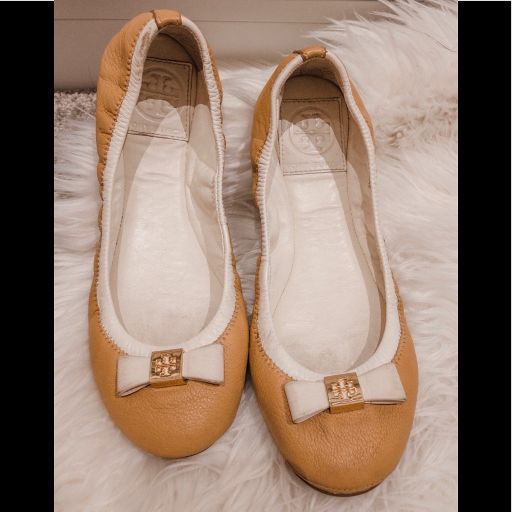 Tory Burch Two-toned Eddie Bow Flats